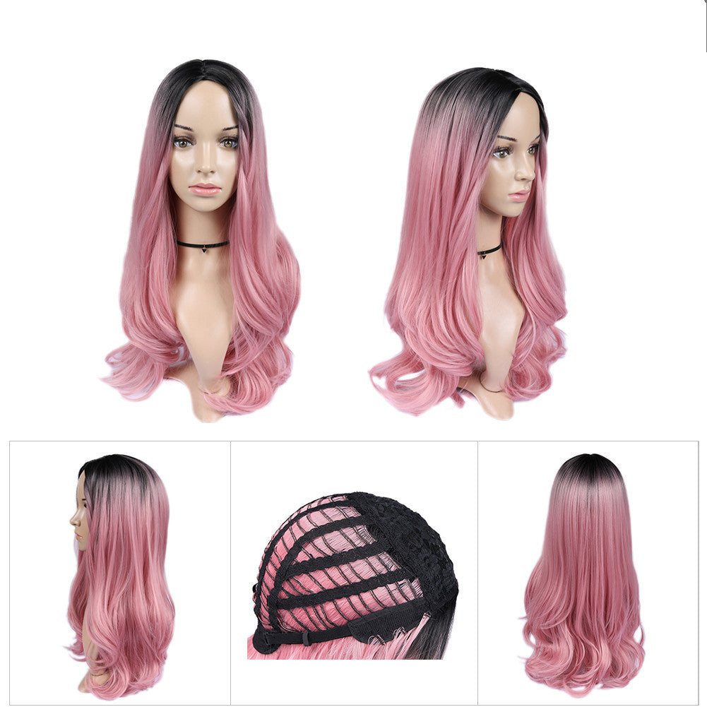 Blonde Ombre Hair Black Curly Wigs