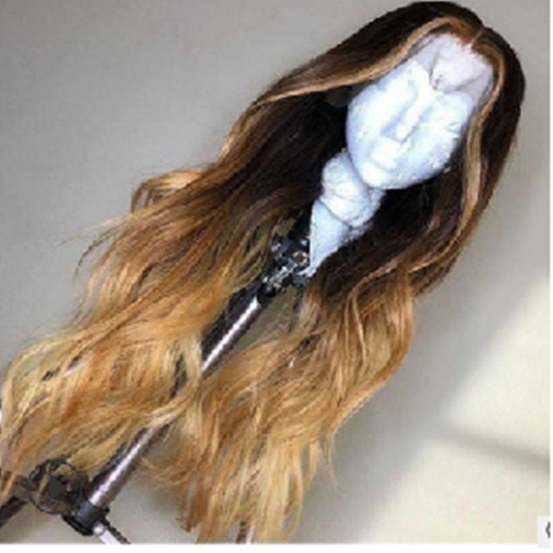 Mid-length Curly Hair Brown Gradient Wigs