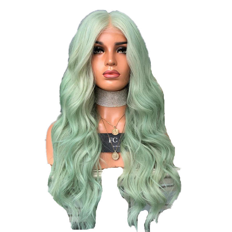 Green Mid-Length Curly Hair