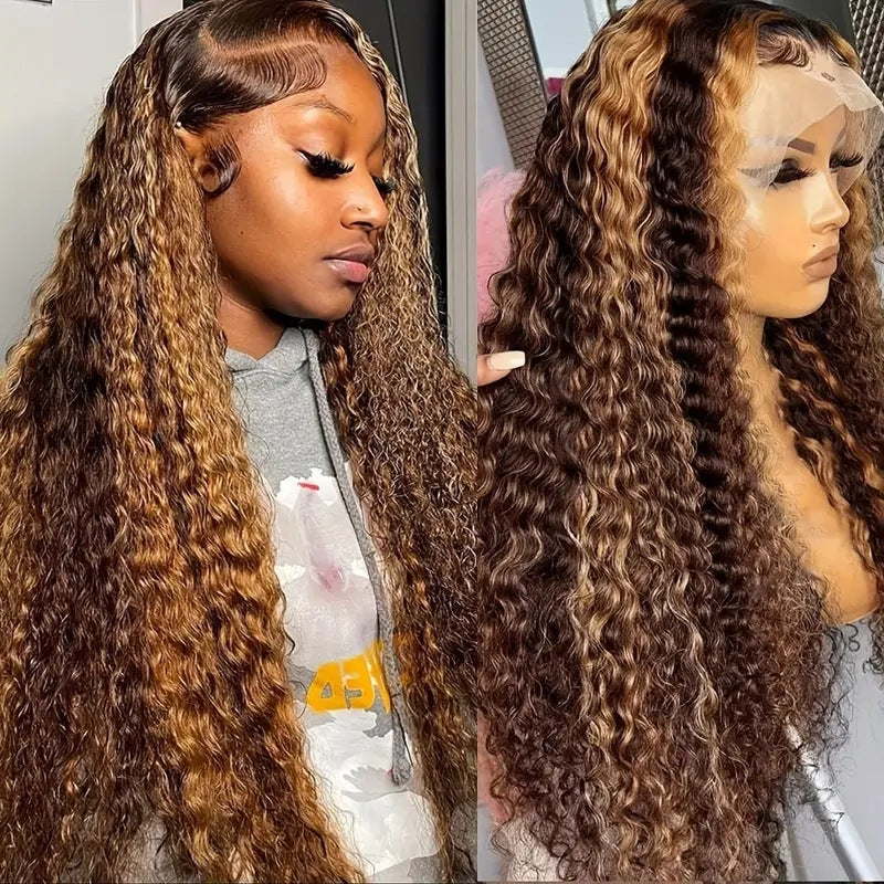 Volume Highlight Gradient Long Curly Hair Wigs