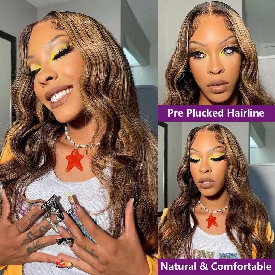 Piano-Color Long Curly Hair Wigs