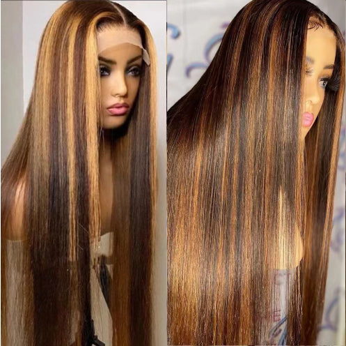 Colored Medium Length Straight Hair Wigs