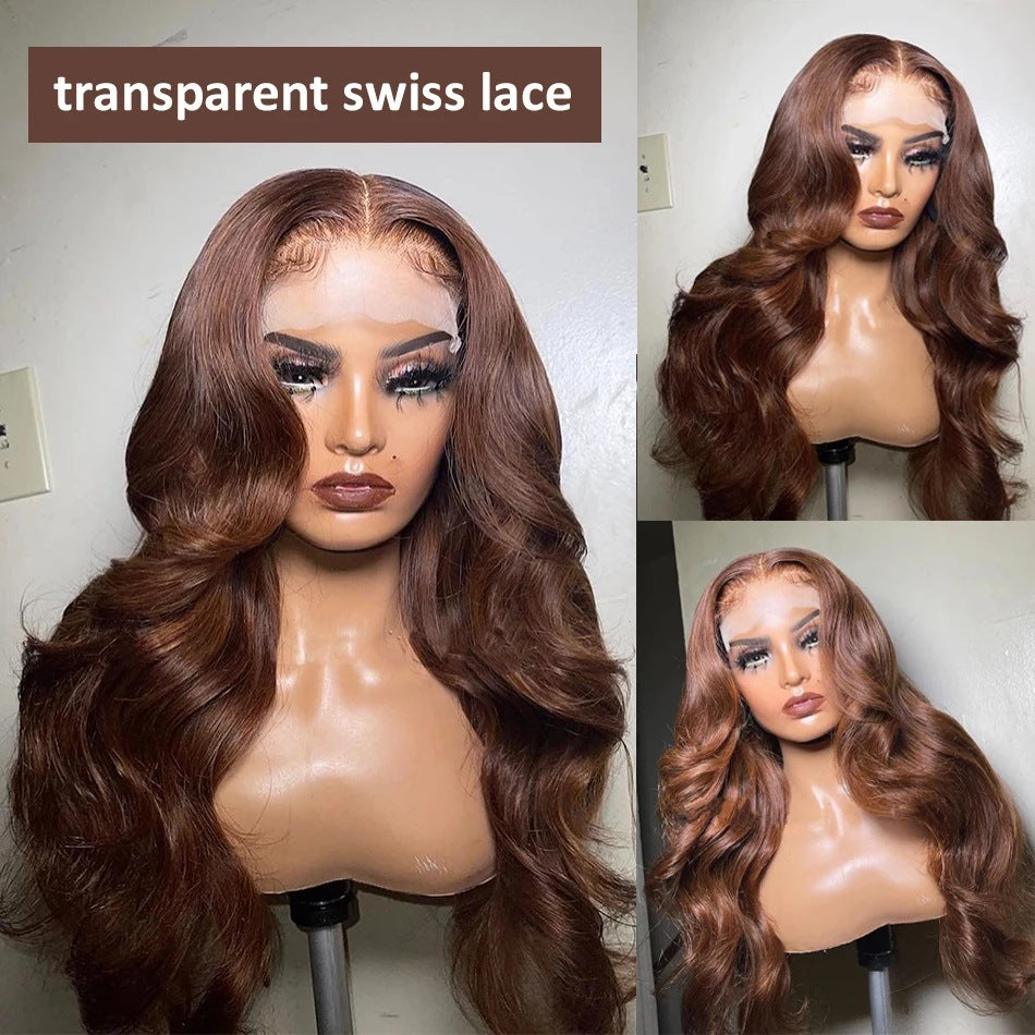 Wavy Brown Lace Front Hair Human Wigs