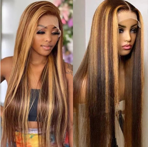 Colored Medium Length Straight Hair Wigs
