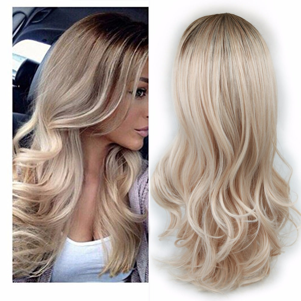 Blonde Ombre Hair Black Curly Wigs