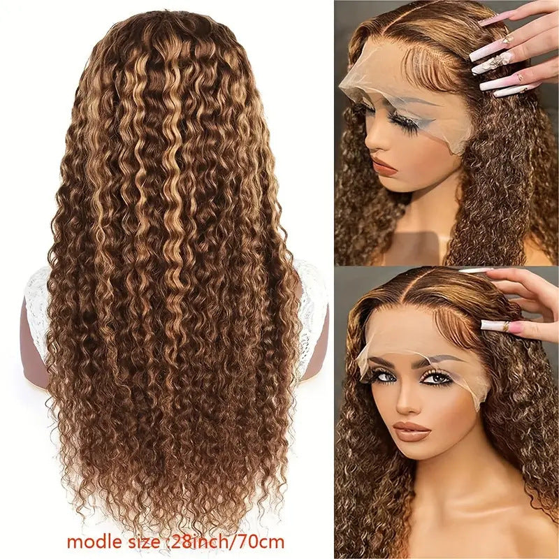 Medium Brown Mixed Synthetic Wigs