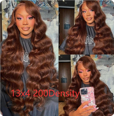 Wavy Brown Lace Front Hair Human Wigs