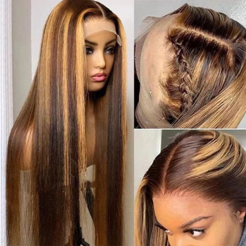 Colored Medium Length Straight Hair Wigs