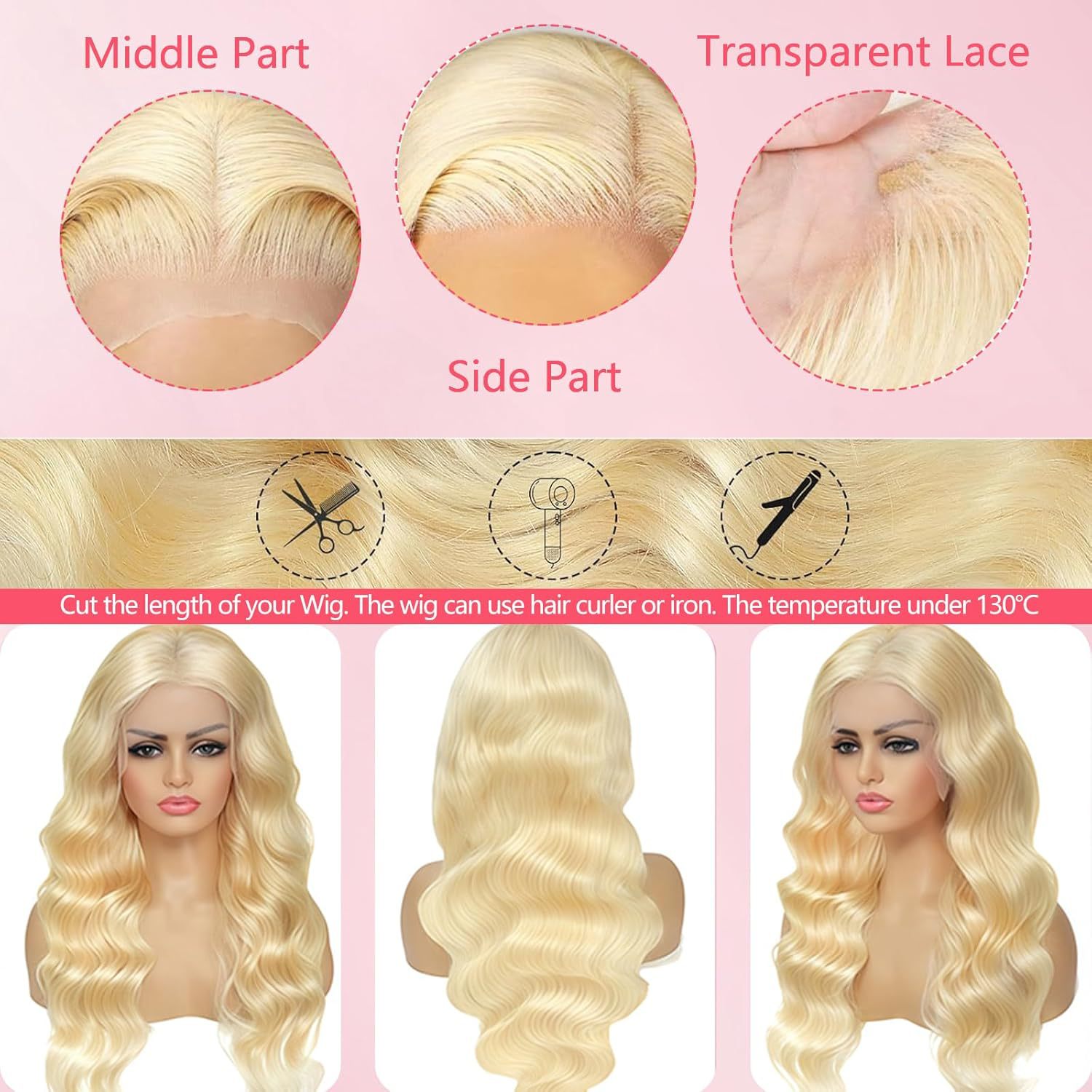 Hand-woven Front Lace Synthetic Wigs
