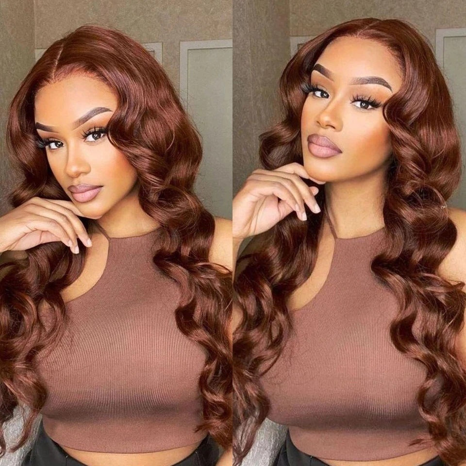 Wavy Brown Lace Front Hair Human Wigs