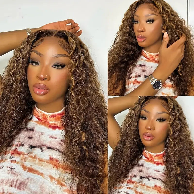 Medium Brown Mixed Synthetic Wigs