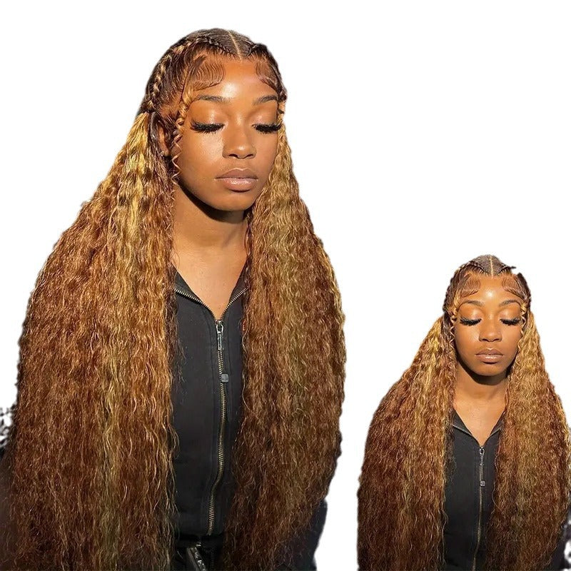 Volume Highlight Gradient Long Curly Hair Wigs