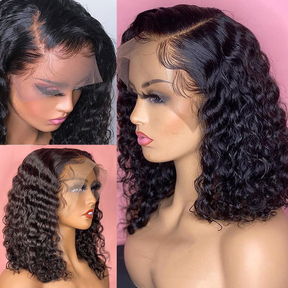 Deep Water Wave Lace Frontal Curly Hair Wigs